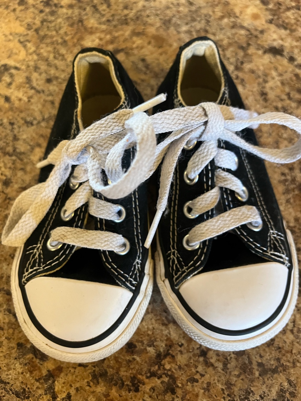 Converse Kids Black Canvas Sneakers with White Accents